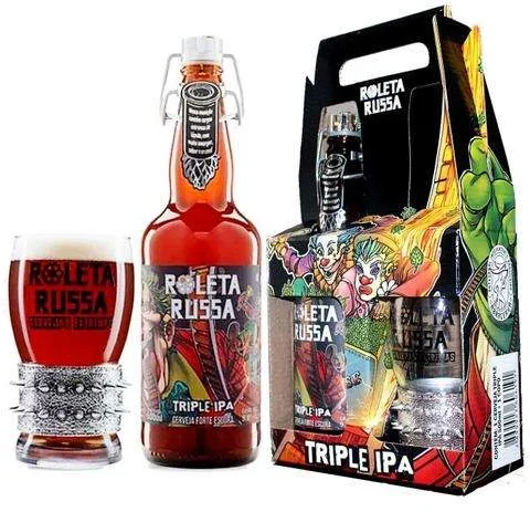 Kit Roleta Russa Triple Ipa + Copo com Pulseira + Garrafa 500 ml