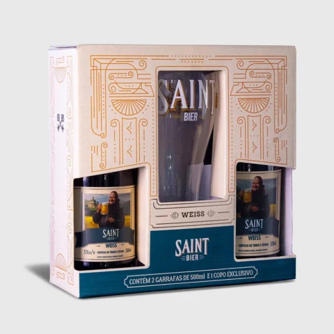 Kit Weiss Saint Bier Duas Garrafas + Copo